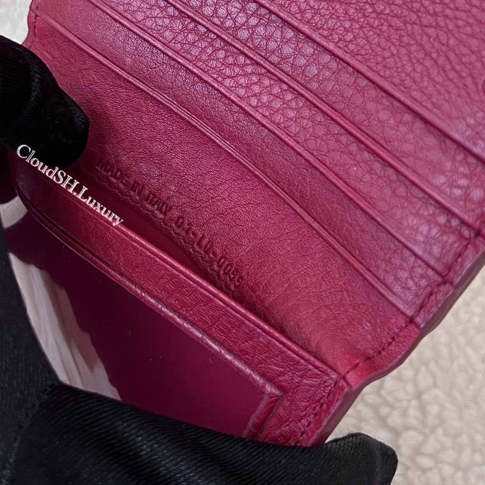 Auth Vintage Dior Oblique Logo Maroon Bi-Fold Card Case - Excellent Condition - Picture 9 of 9